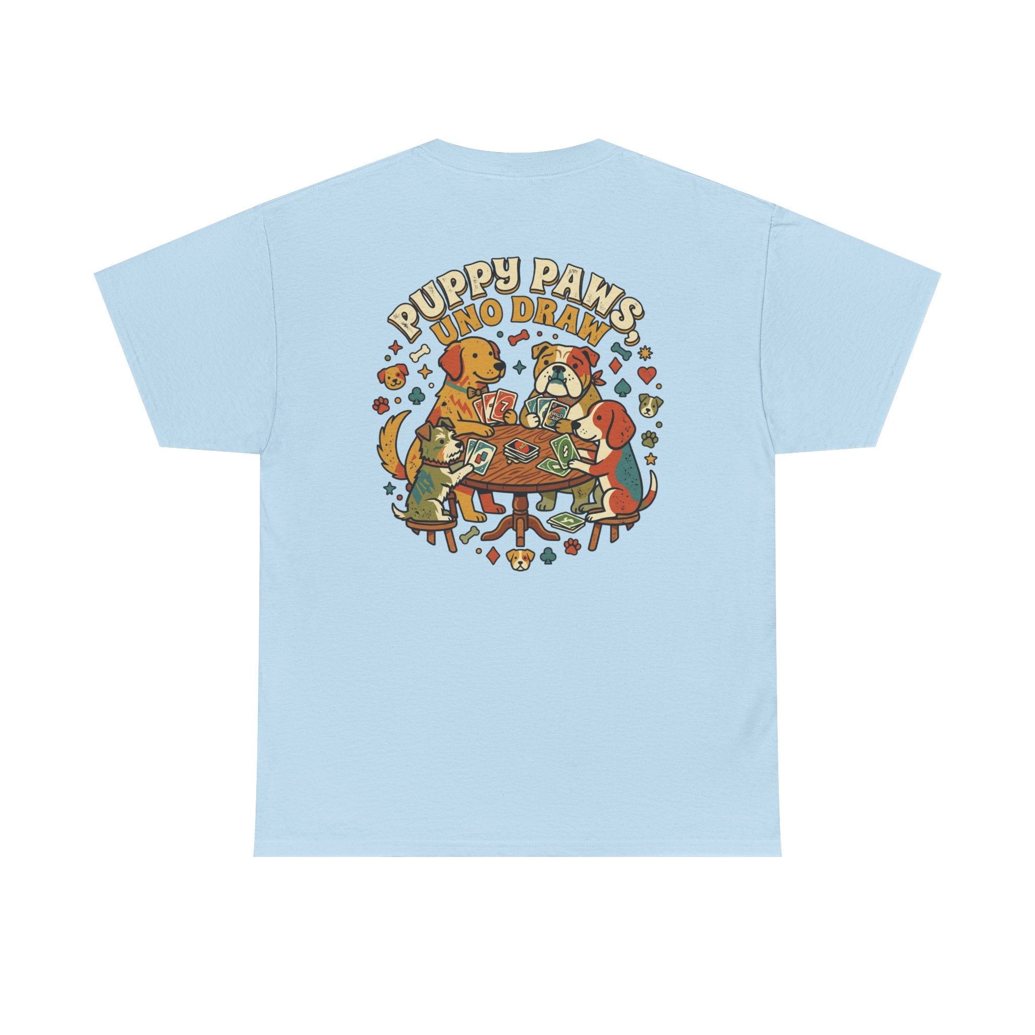Puppy Paws, Uno Draws T-Shirt — Funny Dog Lover Card Game Tee