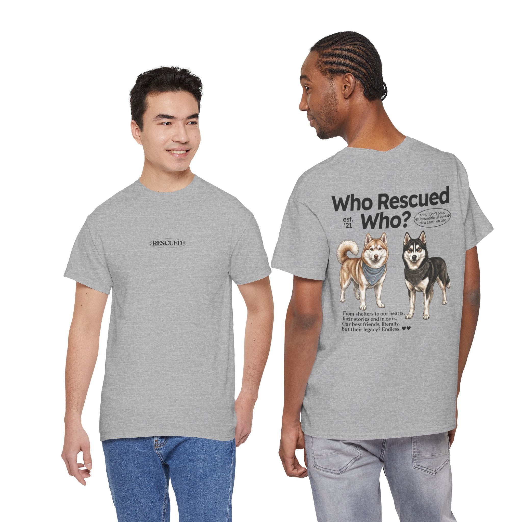 Husky - Who Rescued Who? T-Shirt