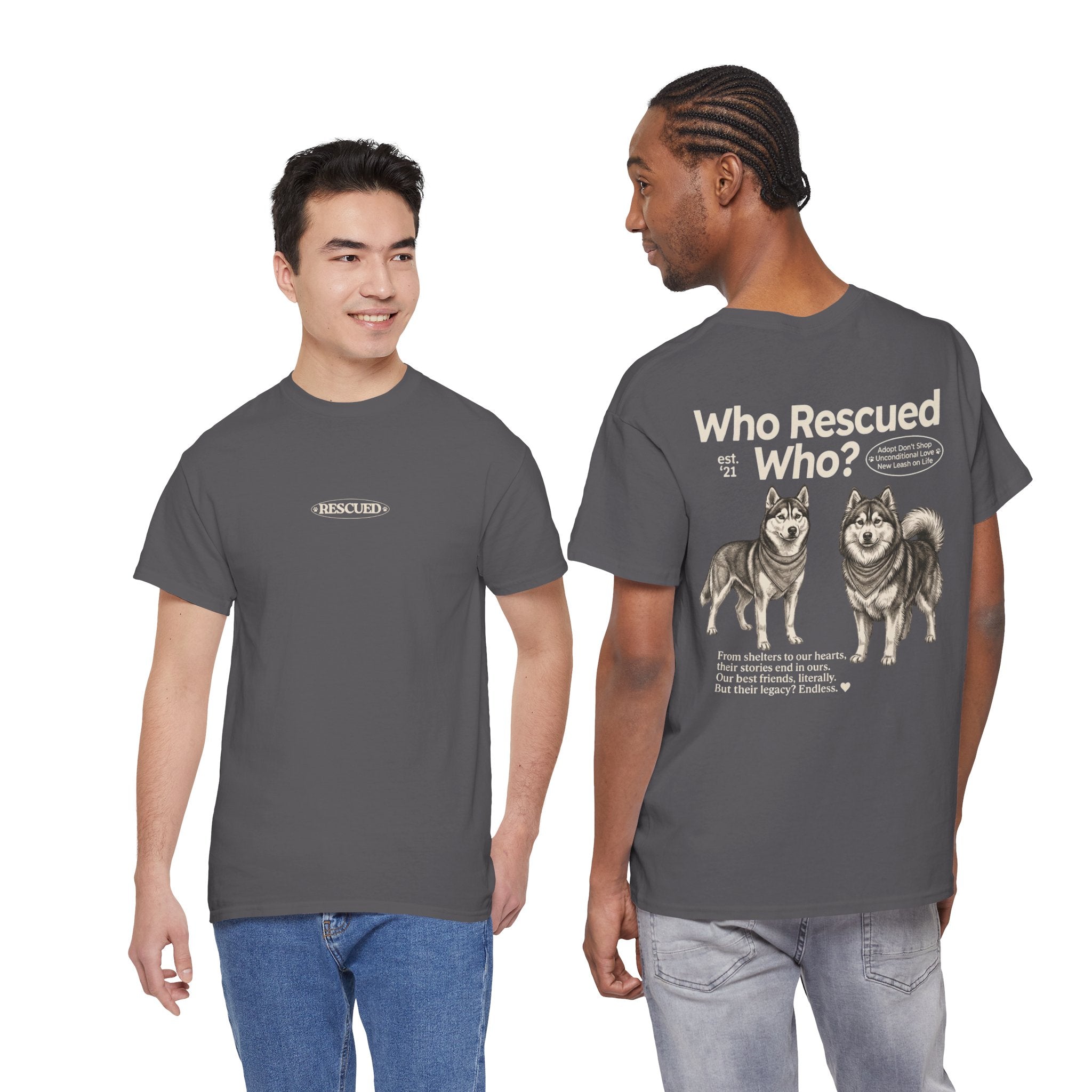 Husky - Who Rescued Who? T-Shirt