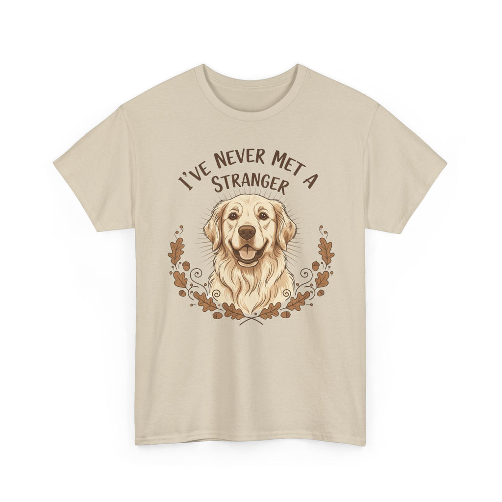 Golden Retriever “I’ve Never Met A Stranger” Unisex Heavy Cotton Tee