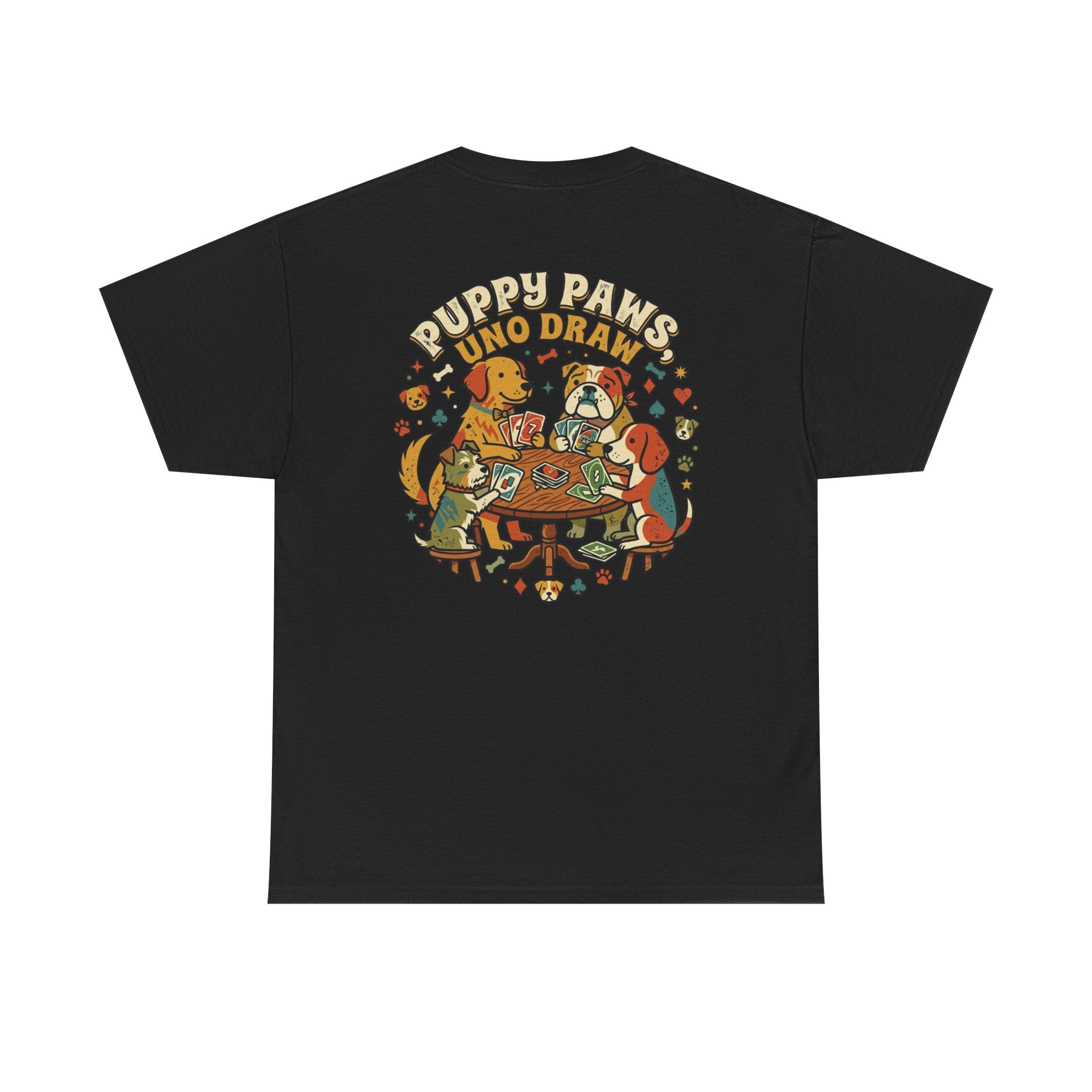 Puppy Paws, Uno Draws T-Shirt — Funny Dog Lover Card Game Tee
