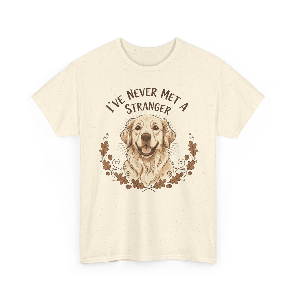 Golden Retriever “I’ve Never Met A Stranger” Unisex Heavy Cotton Tee