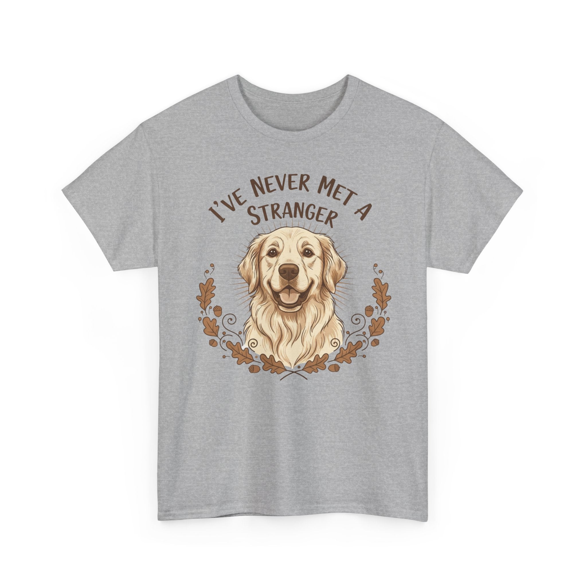 Golden Retriever “I’ve Never Met A Stranger” Unisex Heavy Cotton Tee
