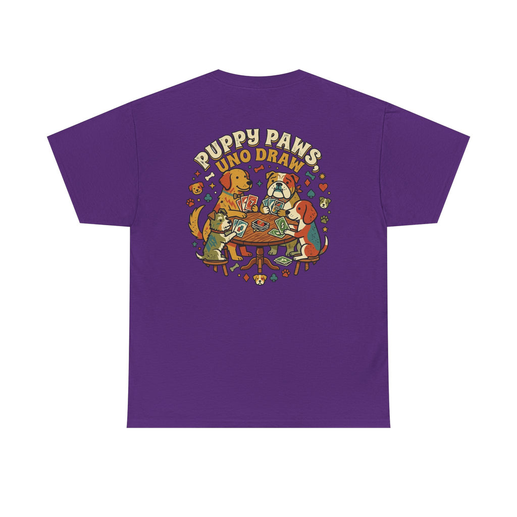 Puppy Paws, Uno Draws T-Shirt — Funny Dog Lover Card Game Tee