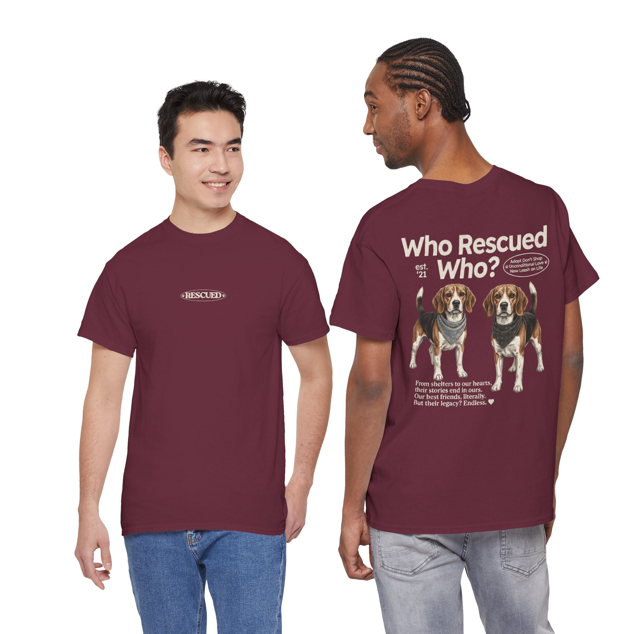 Beagle - Who Rescued Who? T-Shirt