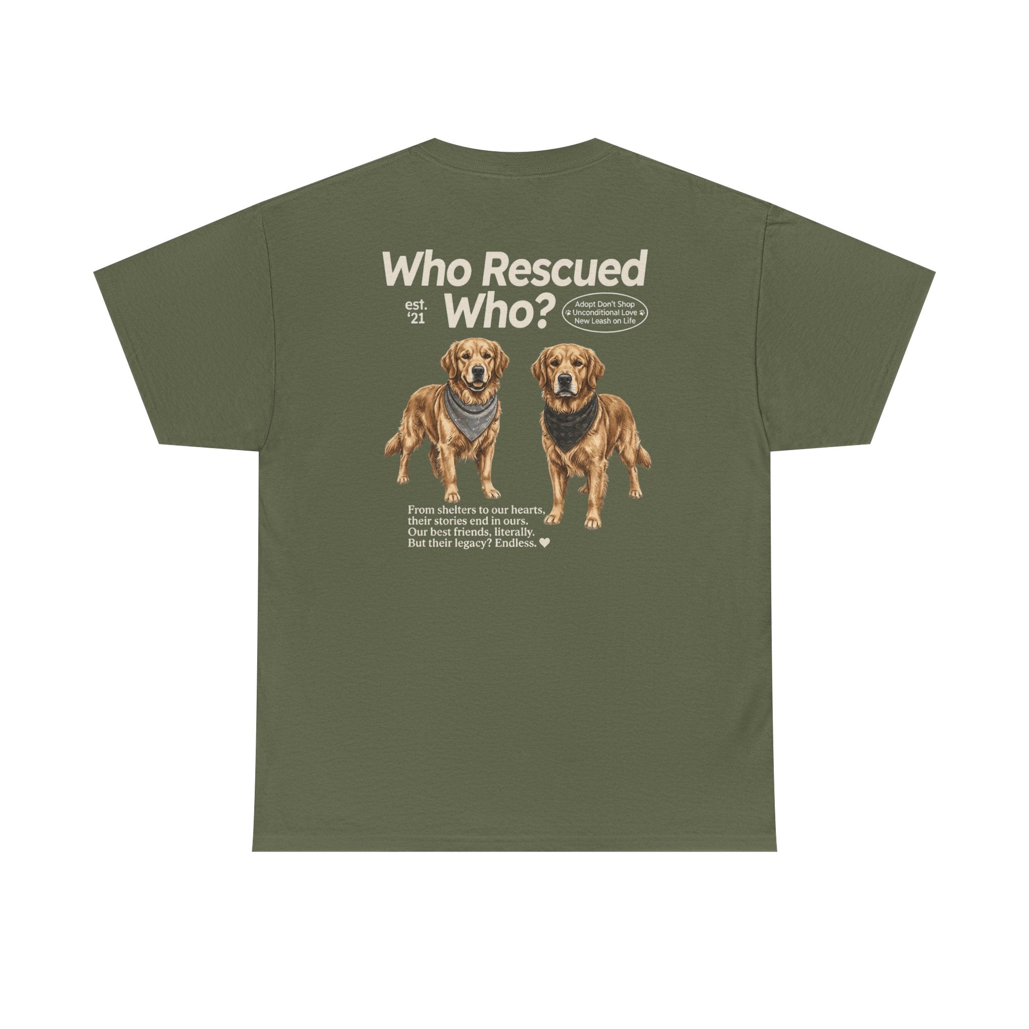 Golden Retriever - Who Rescued Who? T-Shirt