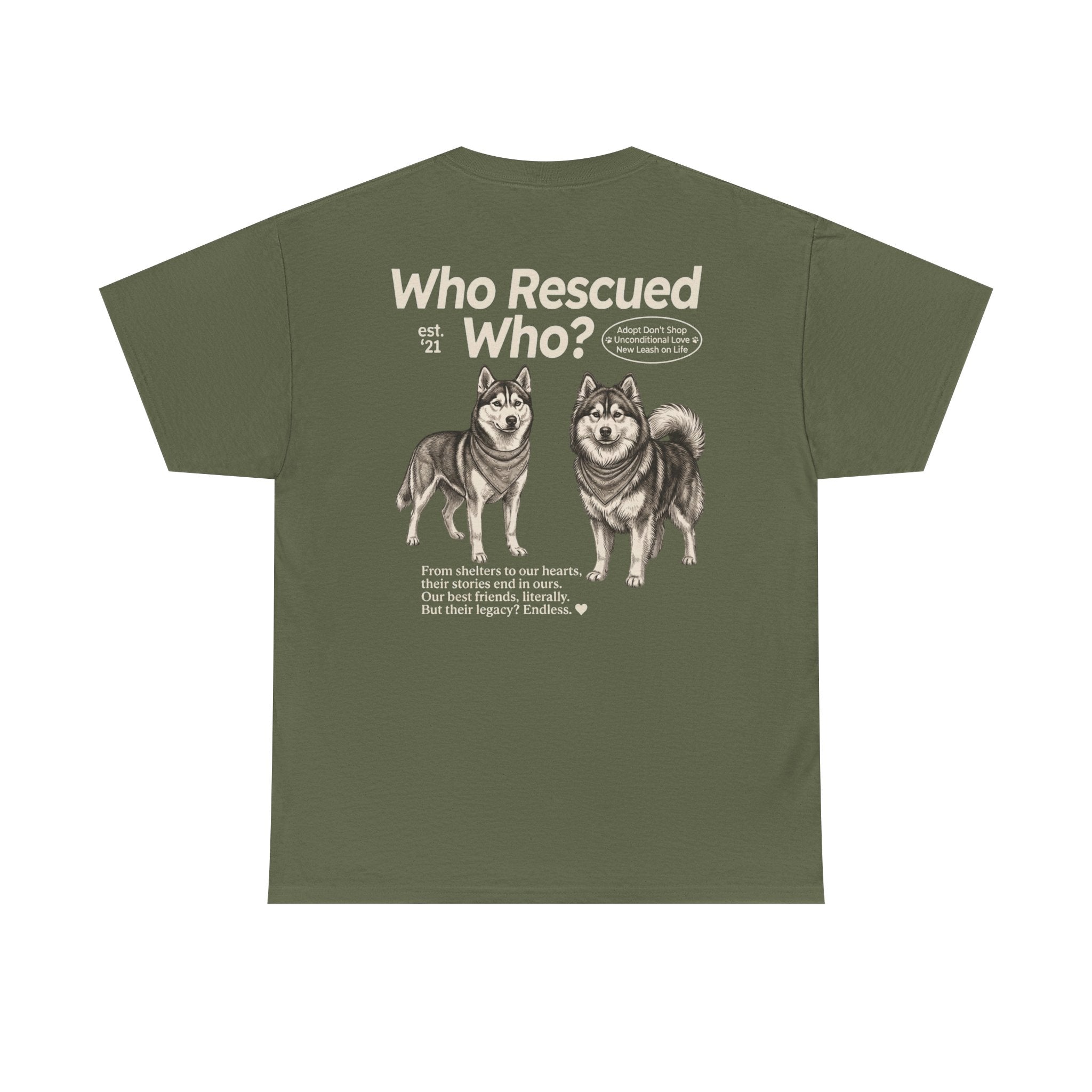 Husky - Who Rescued Who? T-Shirt