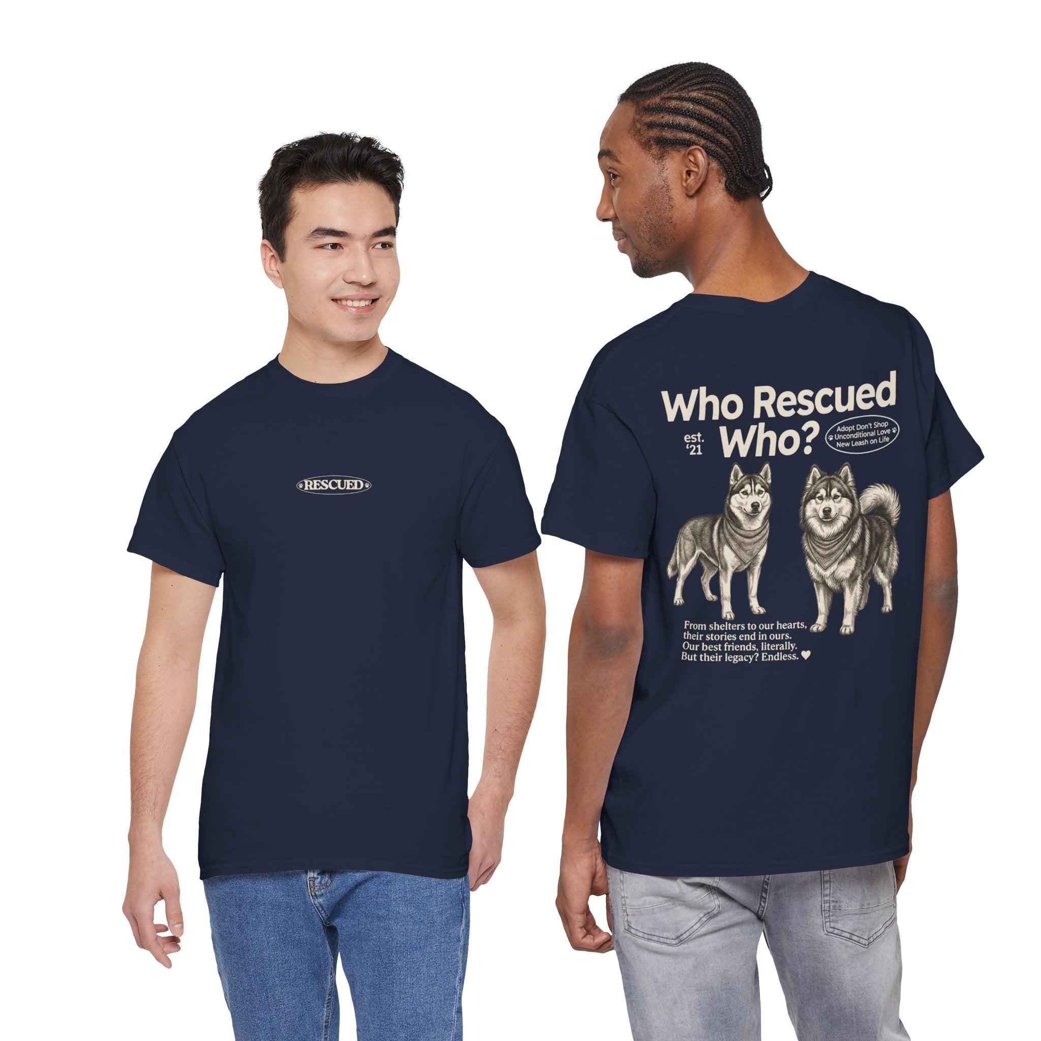 Husky - Who Rescued Who? T-Shirt