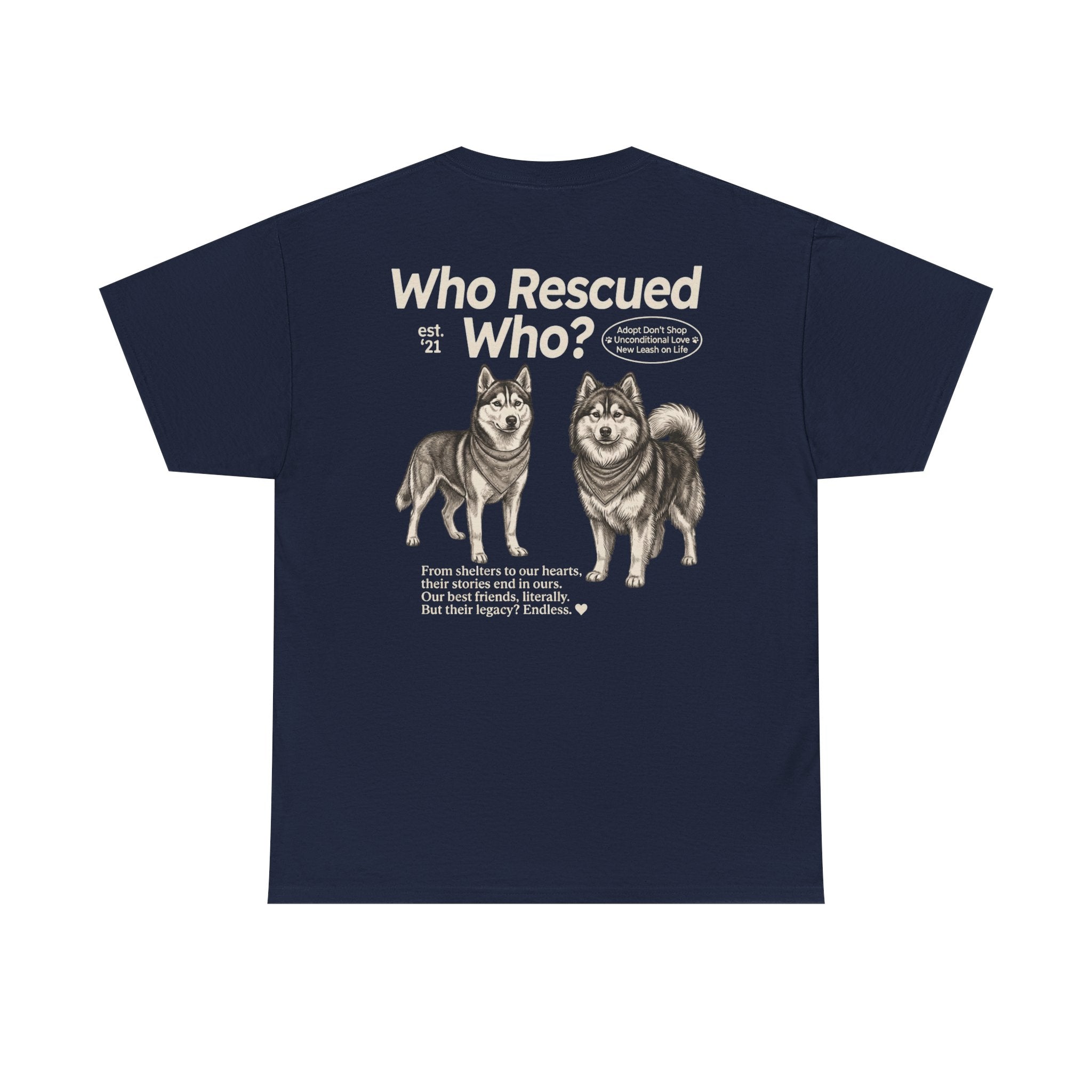 Husky - Who Rescued Who? T-Shirt