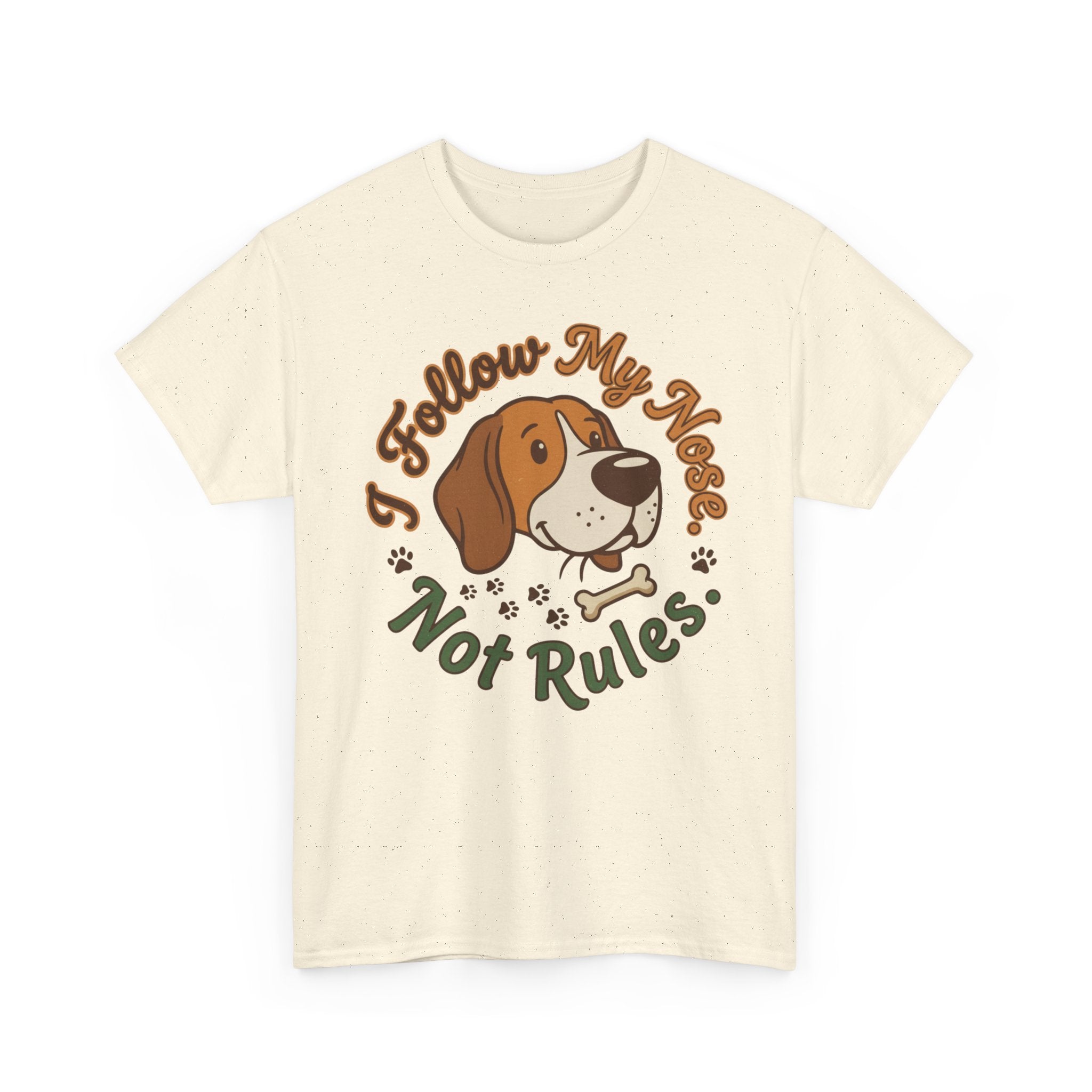 Beagle “I Follow My Nose. Not Rules.” Unisex Heavy Cotton Tee