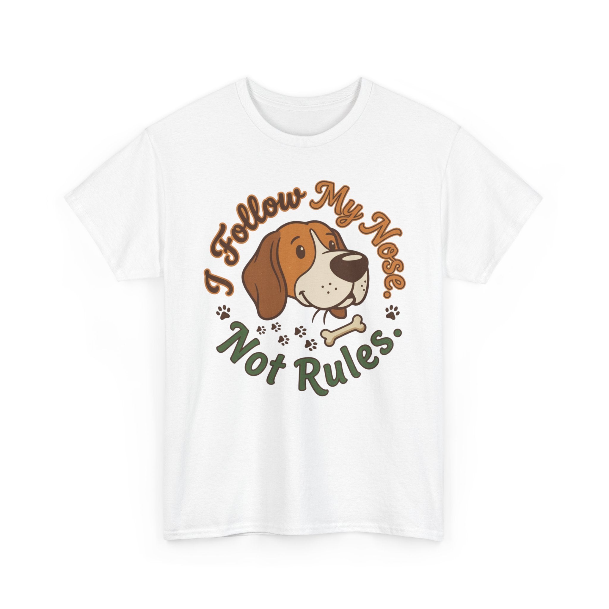 Beagle “I Follow My Nose. Not Rules.” Unisex Heavy Cotton Tee