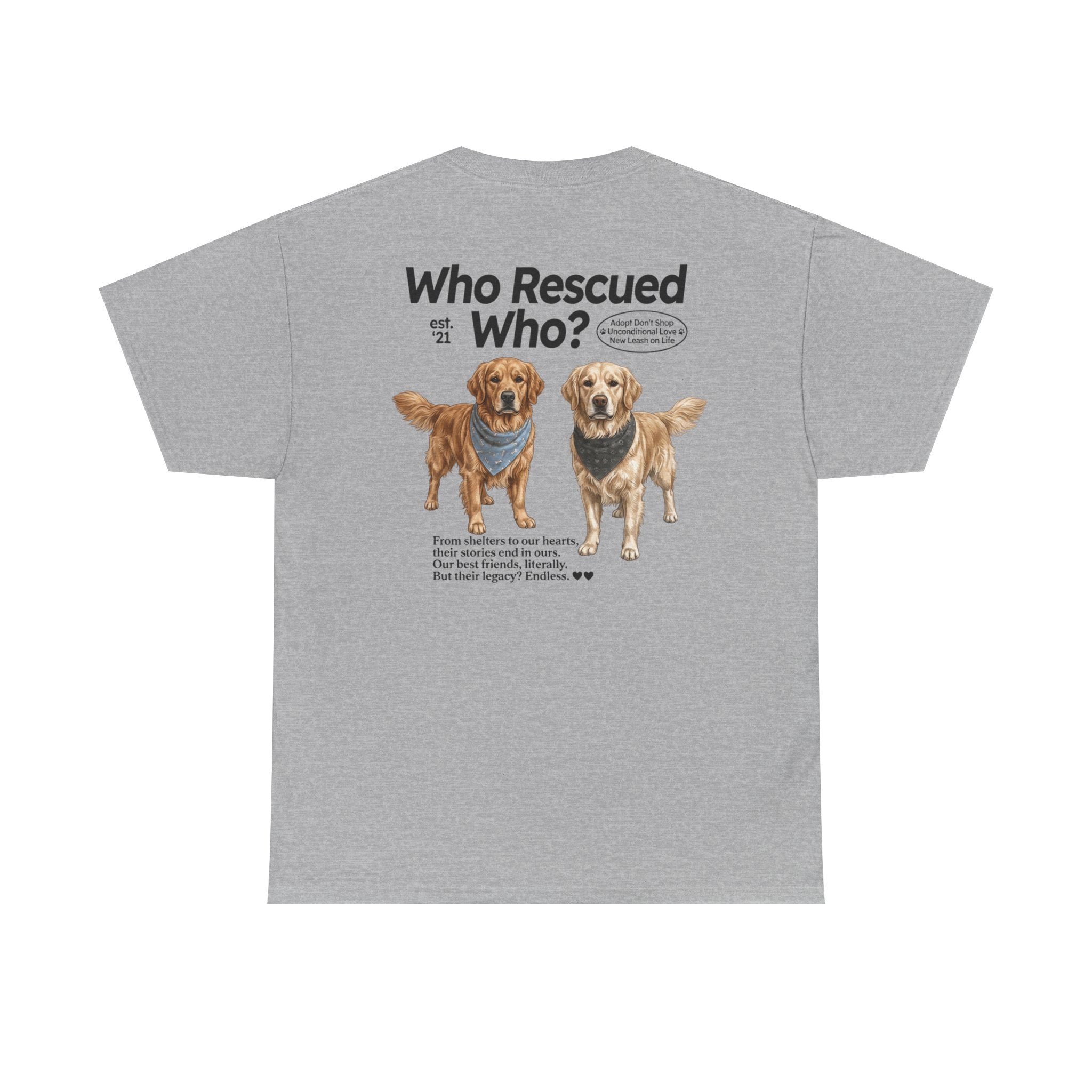 Golden Retriever - Who Rescued Who? T-Shirt