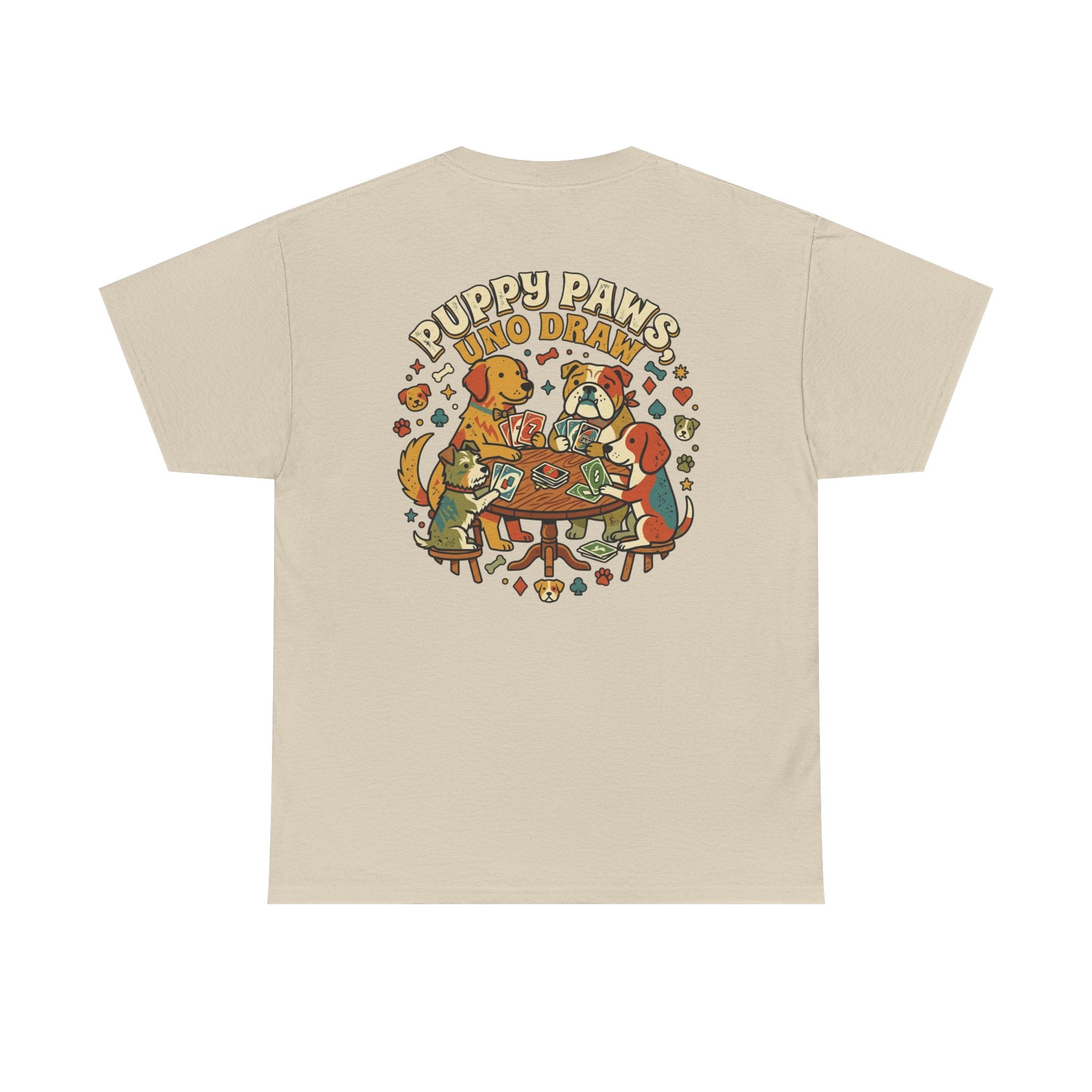 Puppy Paws, Uno Draws T-Shirt — Funny Dog Lover Card Game Tee